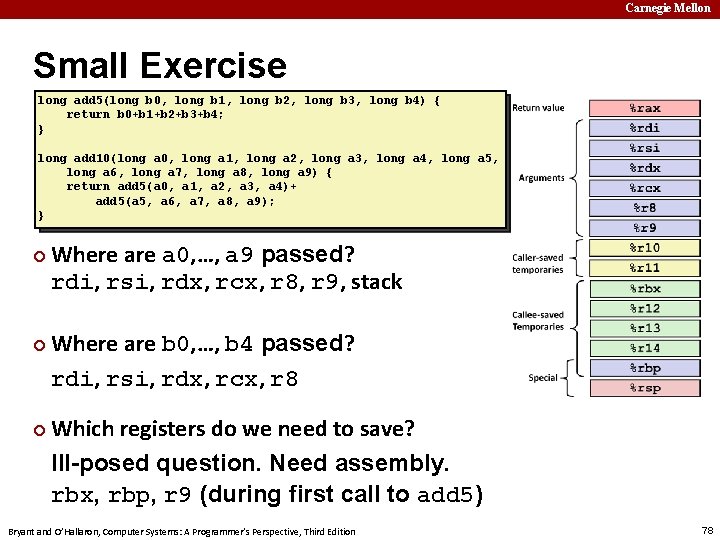 Carnegie Mellon Small Exercise long add 5(long b 0, long b 1, long b