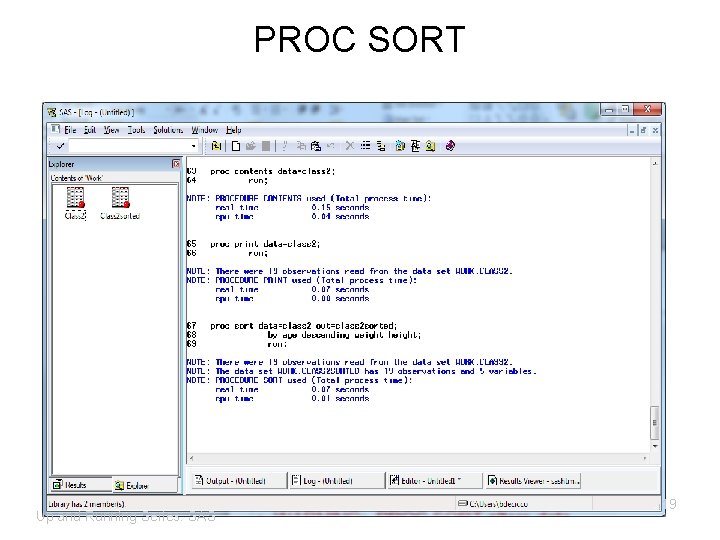 PROC SORT Up and Running Series: SAS 19 