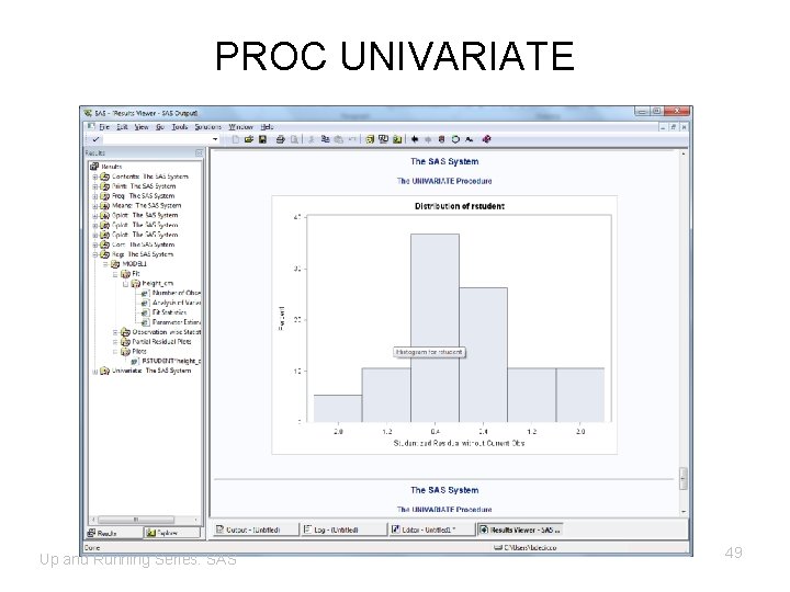 PROC UNIVARIATE Up and Running Series: SAS 49 