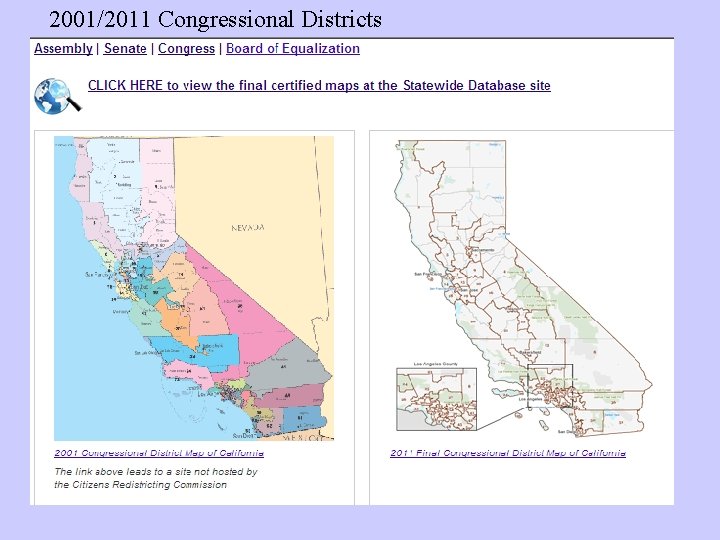 2001/2011 Congressional Districts 