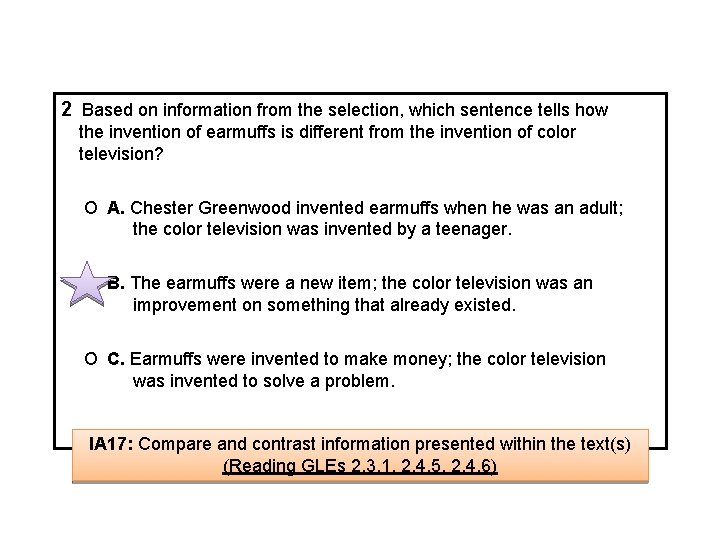 2 Based on information from the selection, which sentence tells how the invention of