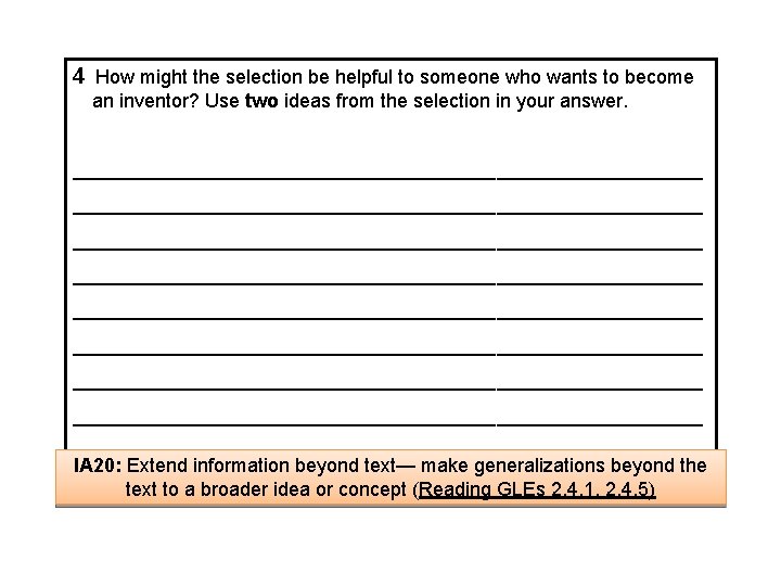 4 How might the selection be helpful to someone who wants to become an