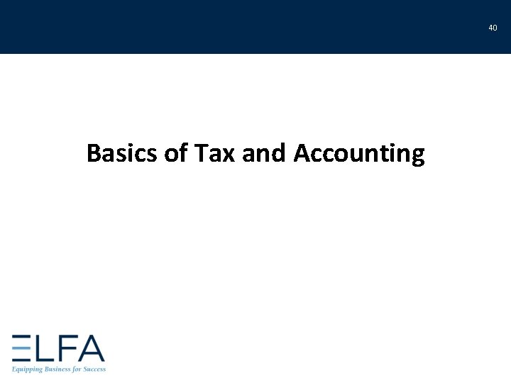 40 Basics of Tax and Accounting 