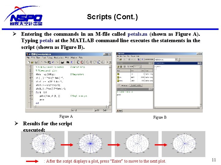 Scripts (Cont. ) Ø Entering the commands in an M-file called petals. m (shown