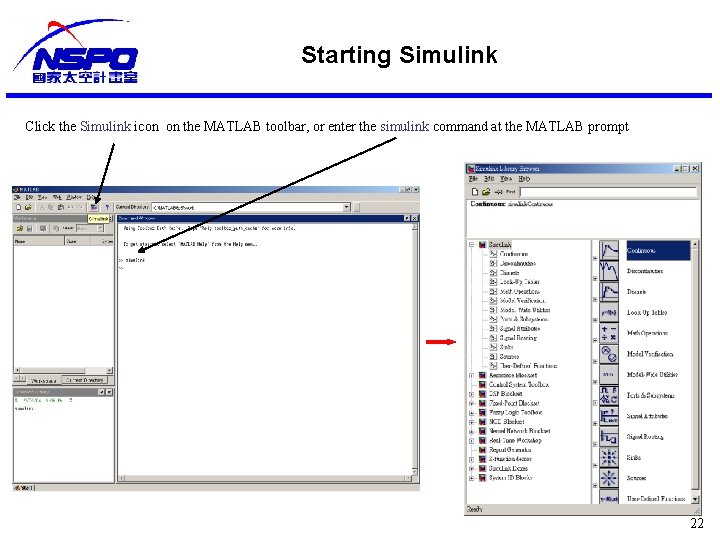 Starting Simulink Click the Simulink icon on the MATLAB toolbar, or enter the simulink