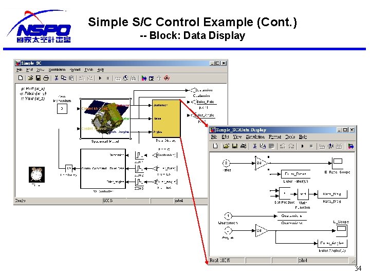 Simple S/C Control Example (Cont. ) -- Block: Data Display 34 