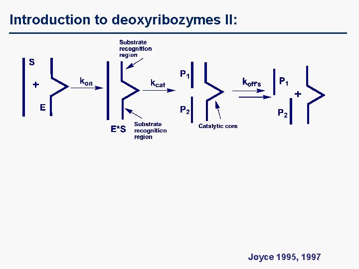 Introduction to deoxyribozymes II: Joyce 1995, 1997 