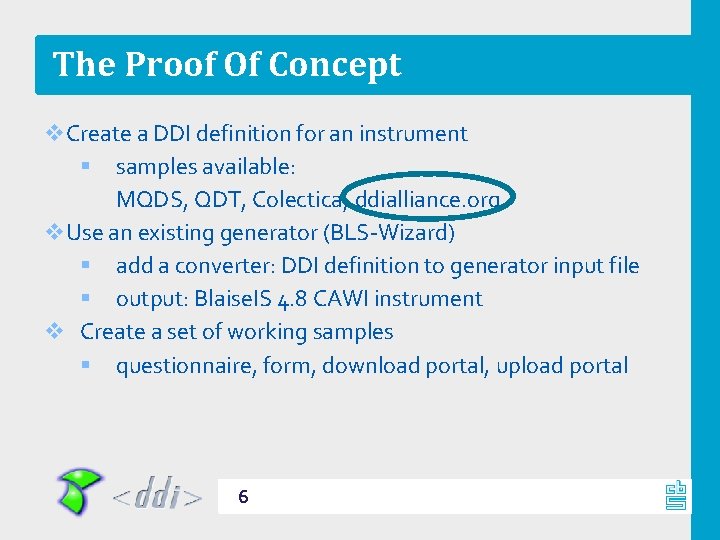 The Proof Of Concept v. Create a DDI definition for an instrument § samples