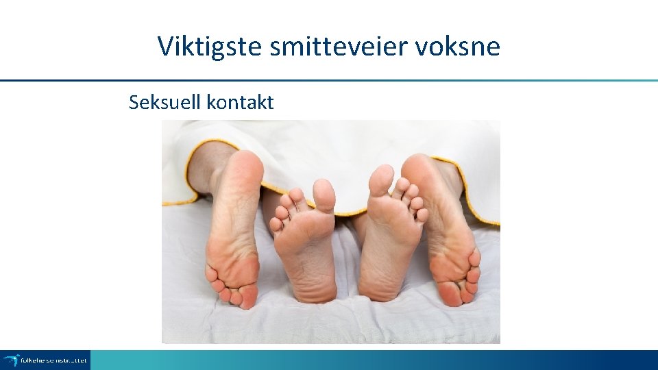 Viktigste smitteveier voksne Seksuell kontakt 