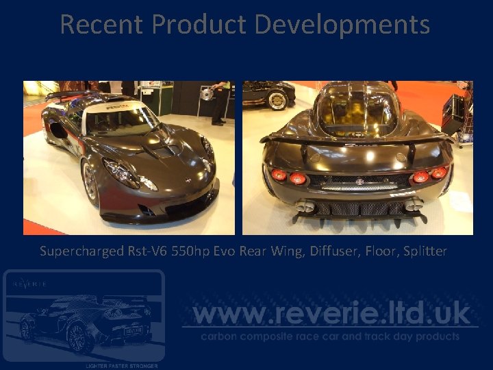 Recent Product Developments Supercharged Rst-V 6 550 hp Evo Rear Wing, Diffuser, Floor, Splitter