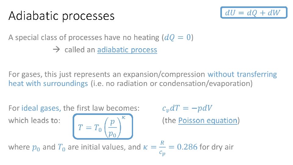 Adiabatic processes • 