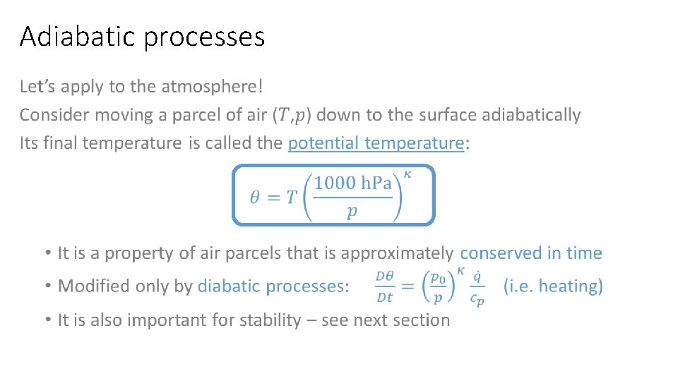 Adiabatic processes • 