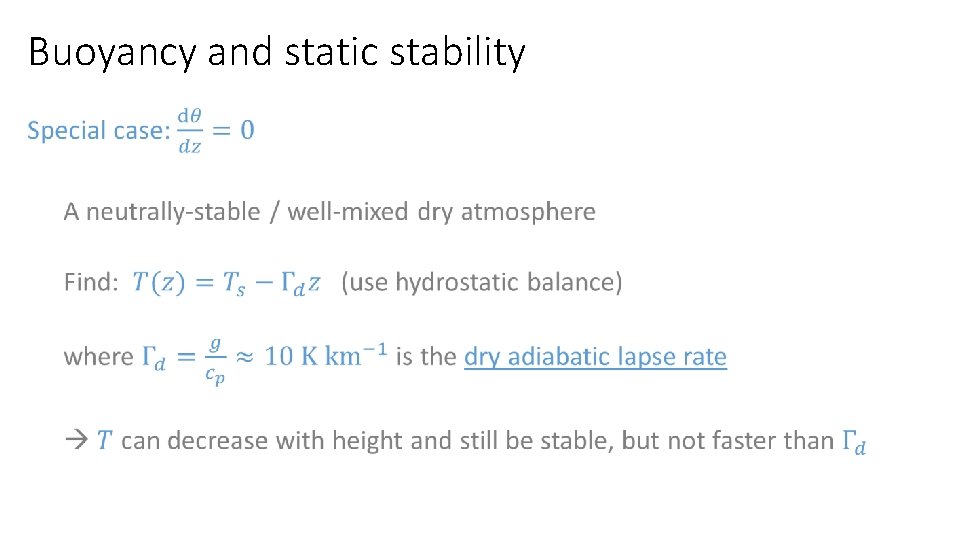 Buoyancy and static stability • 