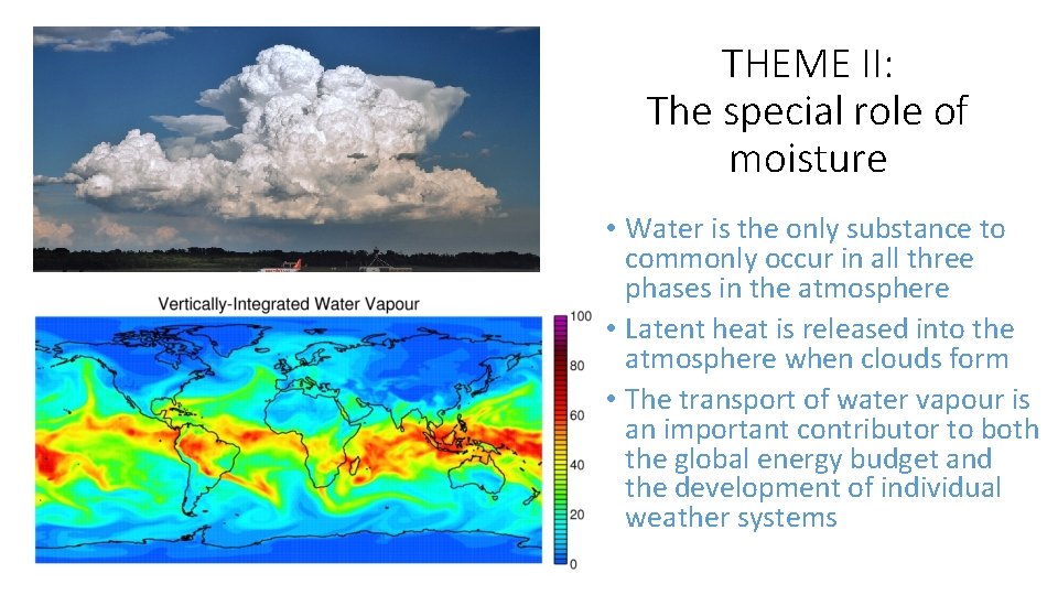 THEME II: The special role of moisture • Water is the only substance to