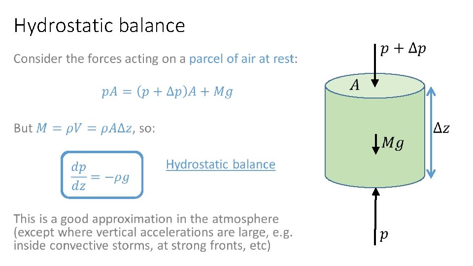 Hydrostatic balance • 