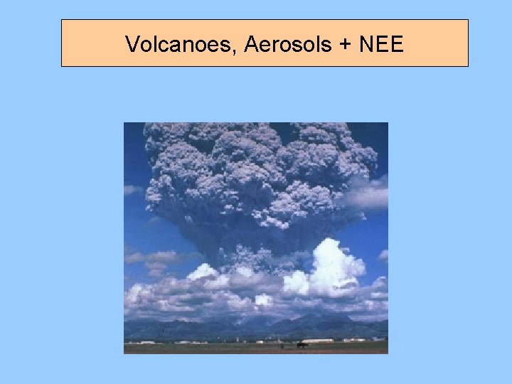 Volcanoes, Aerosols + NEE 