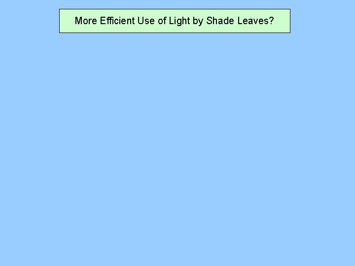 More Efficient Use of Light by Shade Leaves? 