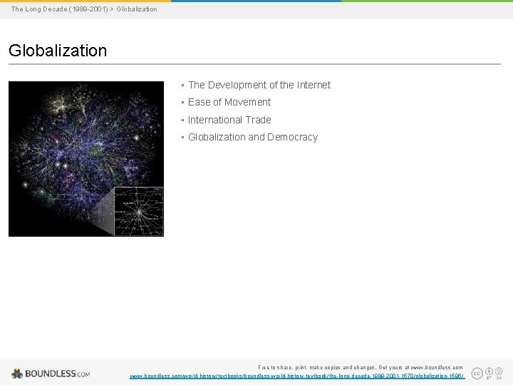 The Long Decade (1989 -2001) > Globalization • The Development of the Internet •