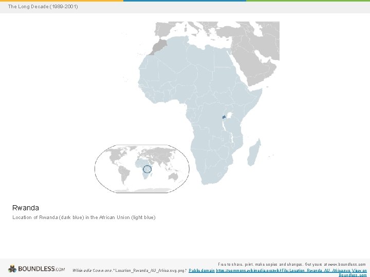 The Long Decade (1989 -2001) Rwanda Location of Rwanda (dark blue) in the African