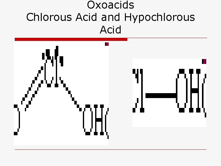 Oxoacids Chlorous Acid and Hypochlorous Acid 