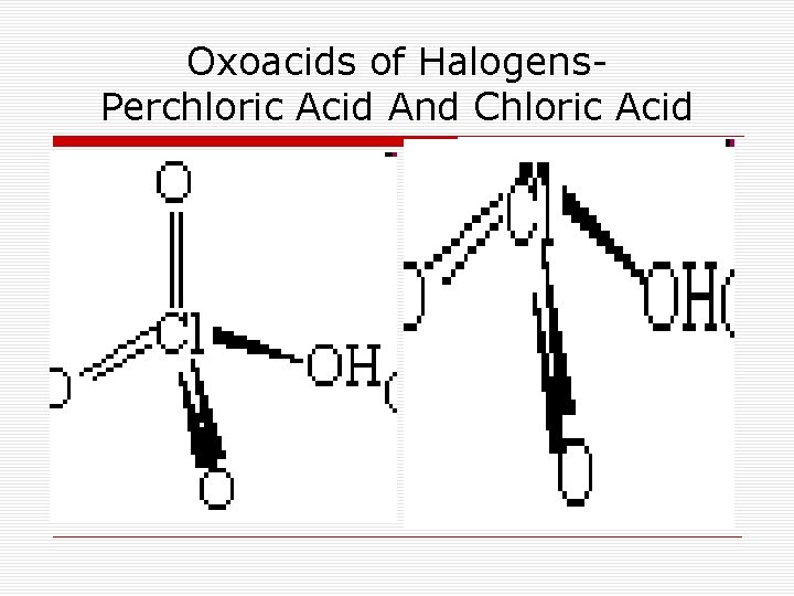 Oxoacids of Halogens. Perchloric Acid And Chloric Acid 