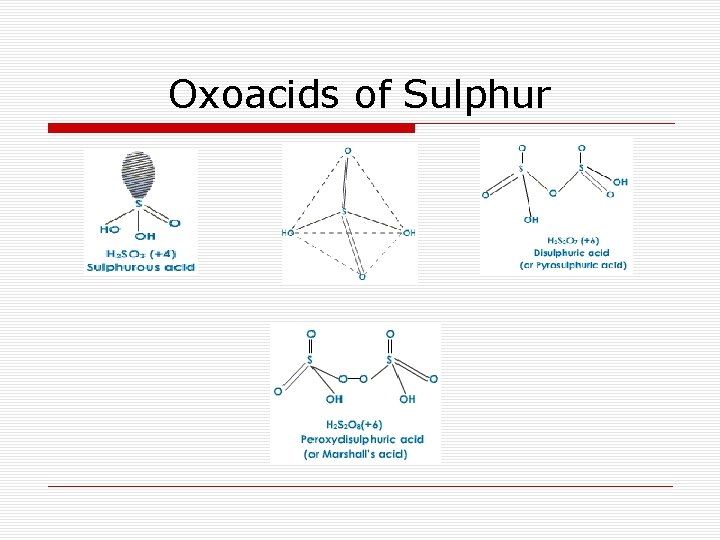 Oxoacids of Sulphur 