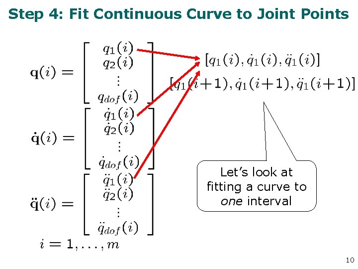 Step 4: Fit Continuous Curve to Joint Points Let’s look at fitting a curve