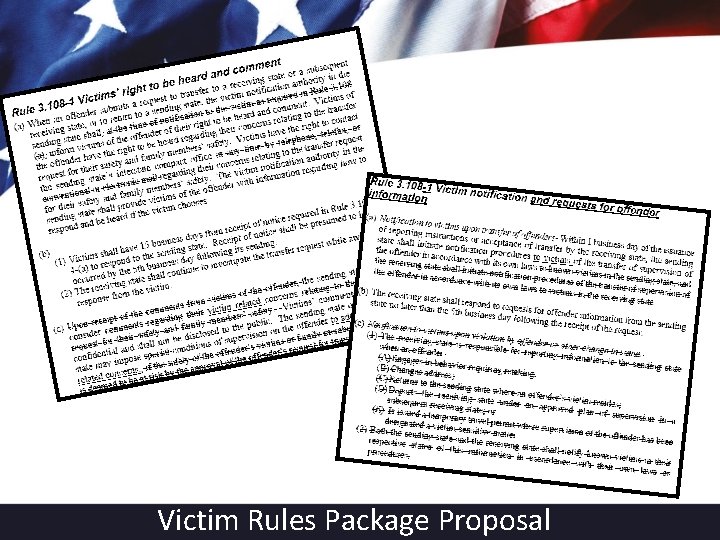 Victim Rules Package Proposal 