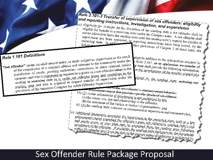 Sex Offender Rule Package Proposal 