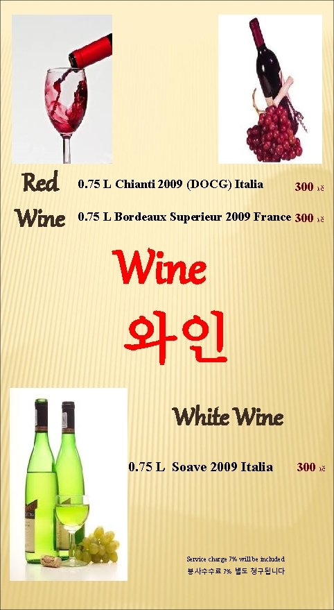 320 kč Red Wine 0. 75 L Chianti 2009 (DOCG) Italia 300 kč 0.