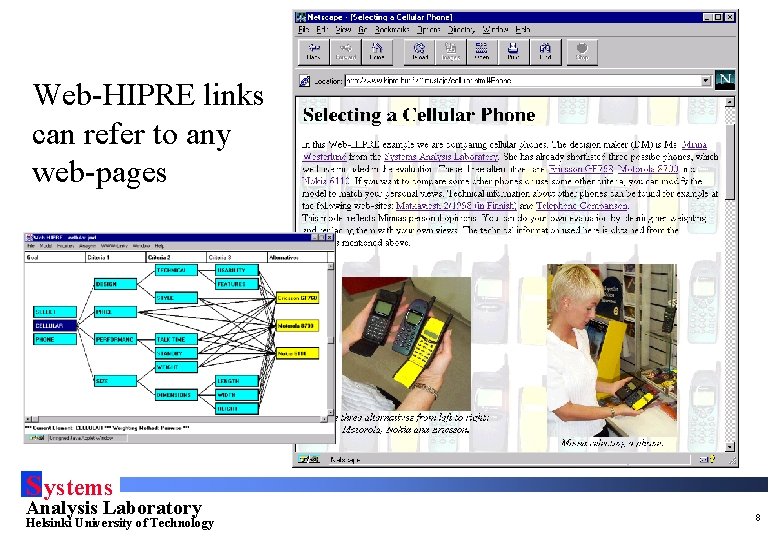 Web-HIPRE links can refer to any web-pages S ystems Analysis Laboratory Helsinki University of
