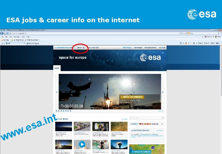 ESA jobs & career info on the internet t n i sa. w .