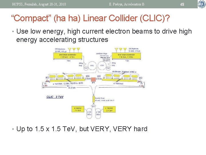 HCPSS, Fermilab, August 20 -31, 2018 E. Prebys, Accelerators B 48 “Compact” (ha ha)