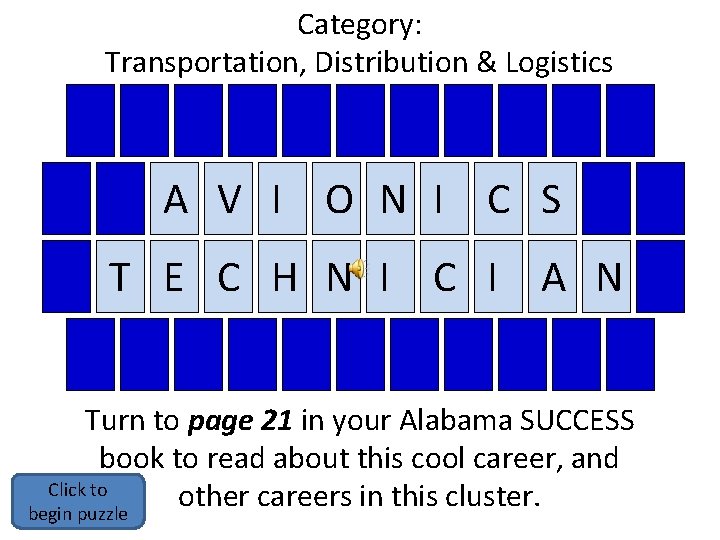 Category: Transportation, Distribution & Logistics A V I O N I C S T