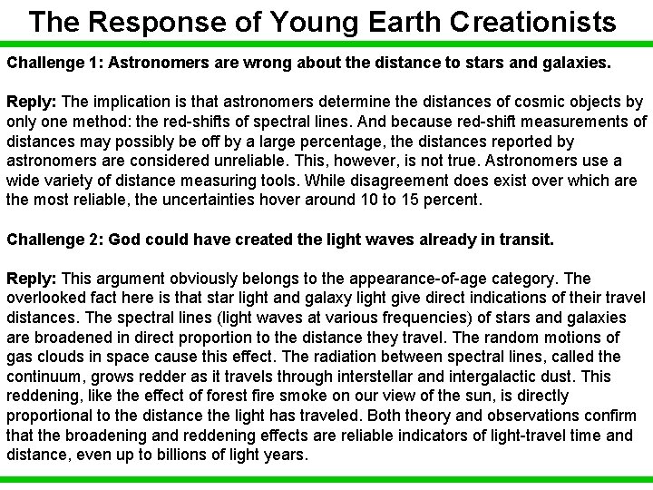 The Response of Young Earth Creationists Challenge 1: Astronomers are wrong about the distance