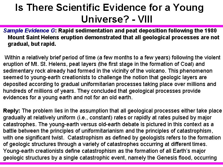 Is There Scientific Evidence for a Young Universe? - VIII Sample Evidence G: Rapid