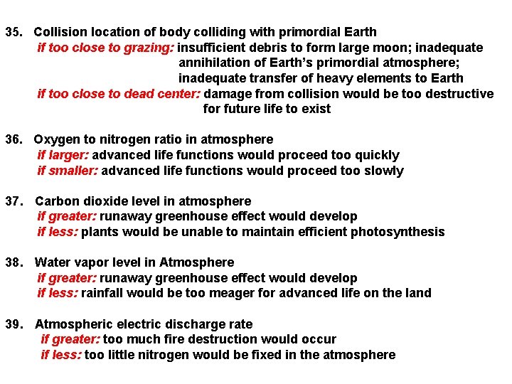35. Collision location of body colliding with primordial Earth if too close to grazing: