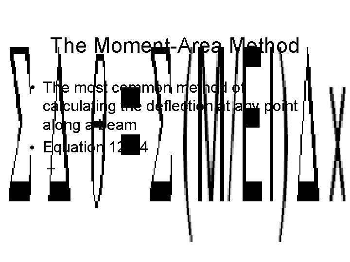 The Moment-Area Method • The most common method of calculating the deflection at any