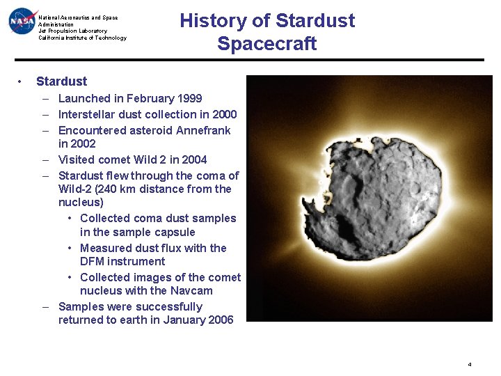 National Aeronautics and Space Administration Jet Propulsion Laboratory California Institute of Technology • History