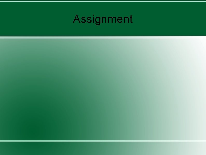 Assignment 