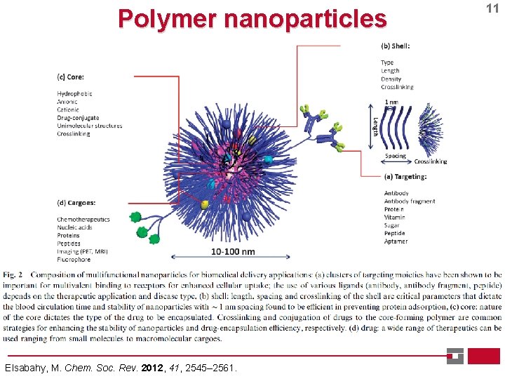 Polymer nanoparticles Elsabahy, M. Chem. Soc. Rev. 2012, 41, 2545– 2561. 11 