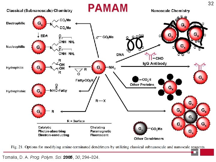 PAMAM Tomalia, D. A. Prog. Polym. Sci. 2005, 30, 294– 324. 32 