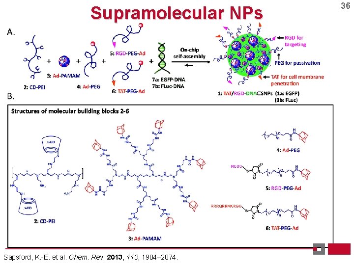 Supramolecular NPs Sapsford, K. -E. et al. Chem. Rev. 2013, 1904– 2074. 36 