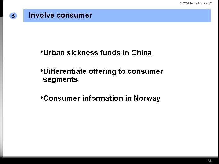 011706 Team Update V 7 5 Involve consumer • Urban sickness funds in China