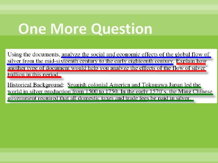 One More Question 