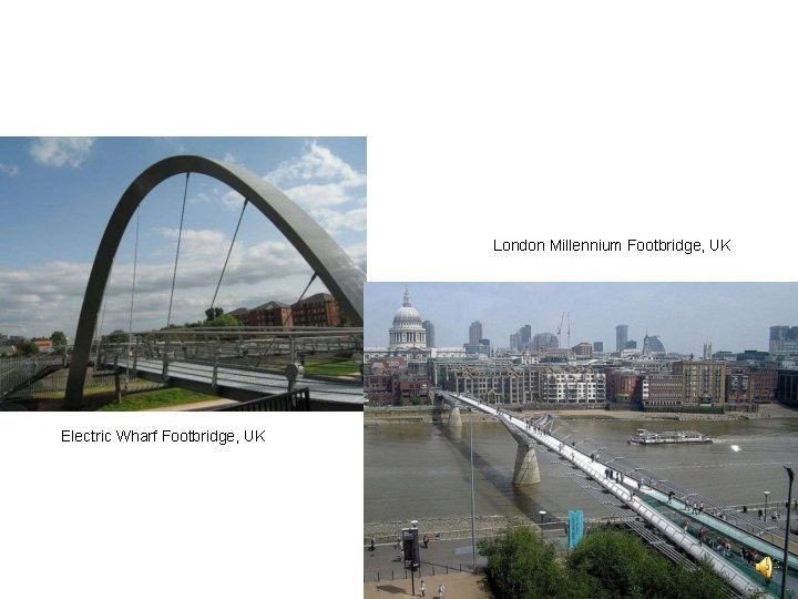 London Millennium Footbridge, UK Electric Wharf Footbridge, UK 