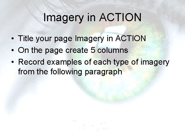 Imagery in ACTION • Title your page Imagery in ACTION • On the page Imagery in ACTION • Title your page Imagery in ACTION • On the page