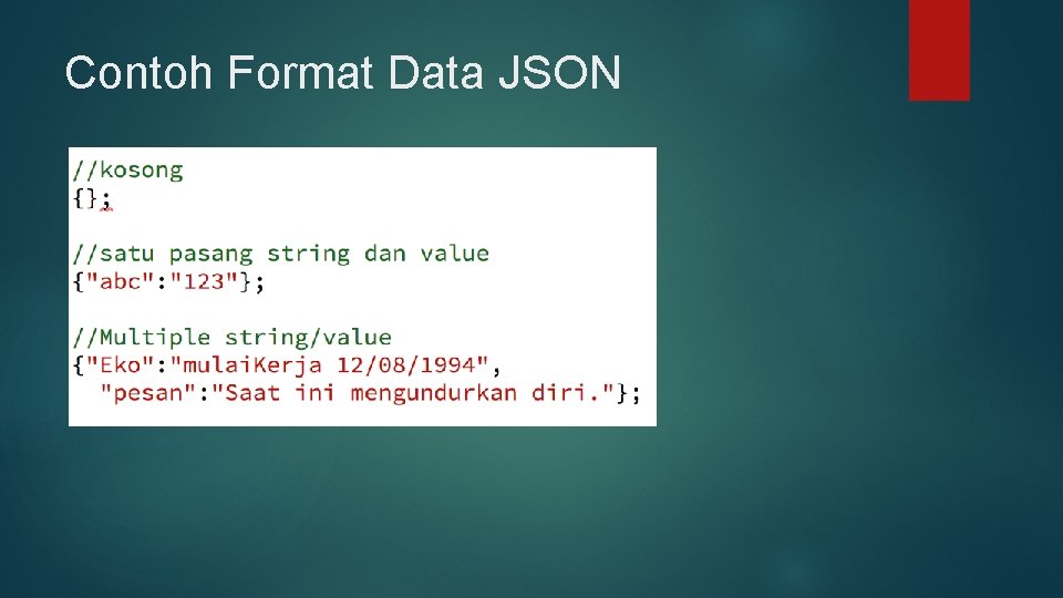 Contoh Format Data JSON 