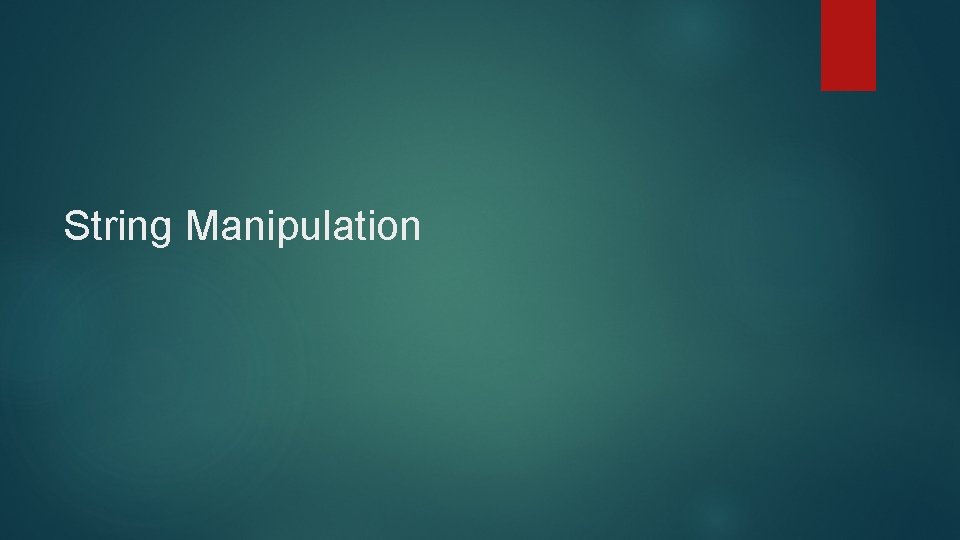 String Manipulation 