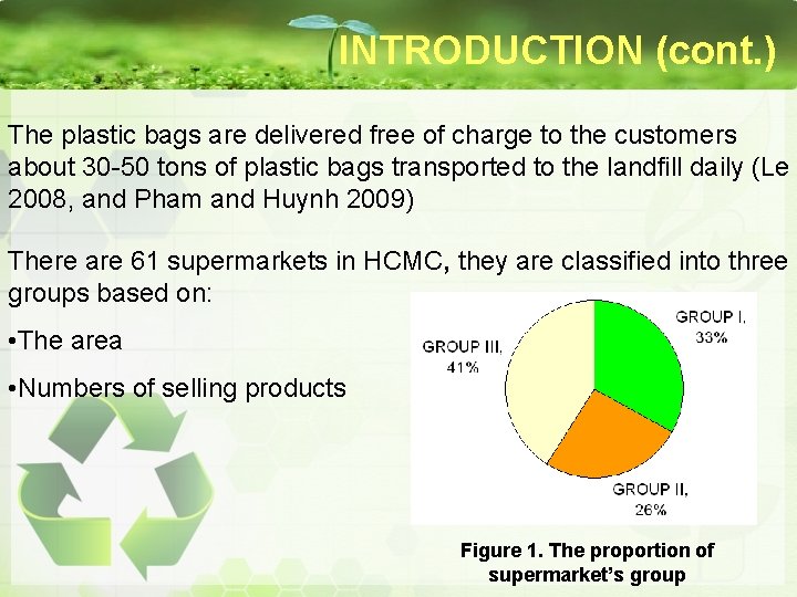 INTRODUCTION (cont. ) The plastic bags are delivered free of charge to the customers